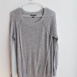 American Eagle Outfitters Light Gray Ribbed Sweater